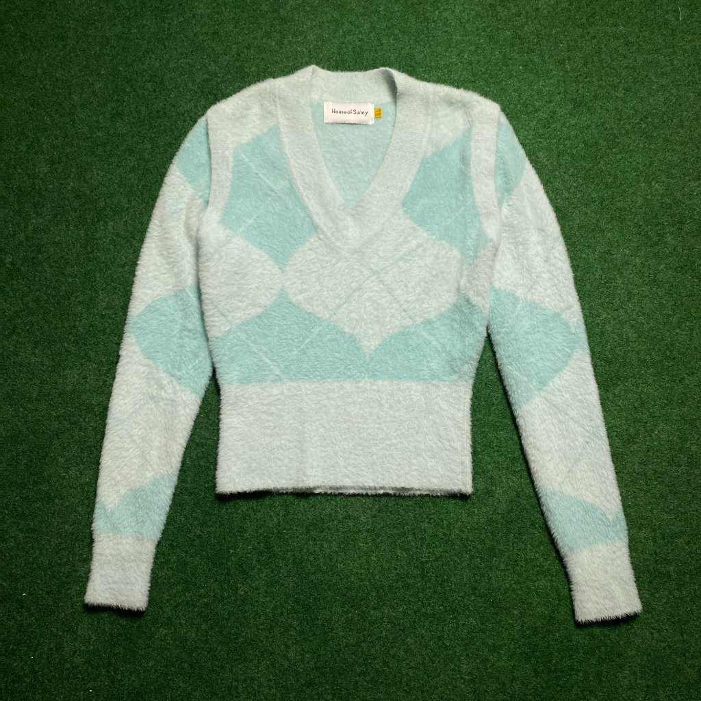 Women’s House Of Sunny 2-In-1 Argyle Sweater-Vest Tiffany-Blue Xsmall